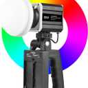 Andoer RGB LED Video Light COB Handheld with Remote, 55W Photography Lighting Portable, 2800K-6800K Dimmable Studio Lights, LCD Screen CRI 90 9 FX Scene Effects for Live Streaming Home Commercial