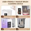 3-in-1 Electric Makeup Brush Cleaner with Dryer & HolderAutomatic USB Cleaning Machine for All Makeup Brush Sizes, Portable Quick-Dry Tool for Cosmetic Brushes