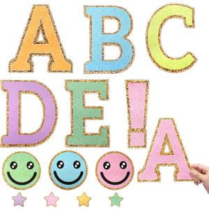 Mooliwe 120 Pcs 6.4 Inch Bulletin Board Letters Set Colorful Embroidered Alphabet Printing Chenille Cutout Letters Set with Adhesive Dots for Poster Board, Party, and Classroom Decor