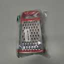 Urbanstrive Cheese Grater With Container, Professional Cheese Grater with Handle, Stainless Steel Graters for Kitchen Handheld, Box Grater with 4 Sides for Vegetables, Ginger, Potatoes (Red)