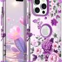 TEECOVER for iPhone 15 Pro Case, Heavy-Duty Shockproof Full Protection Hard Plastic Bumper + Soft Silicone Rubber Protective Case for iPhone 15 Pro - 6.1-Inch, Violet