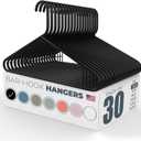 Neaties Plastic Hangers 30 Pack  Made in The USA  6lb Capacity Standard Clothes Hangers with Strap Hooks for Dresses, Lingerie, Shirts, Pants, and Jackets  Black