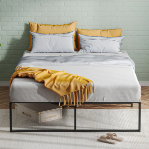 Garvee Metal Bed Frame Platform 3 in 1 Steel Support Heavy Duty No Box Spring Needed Easy Assemble, 23 Pieces , Black