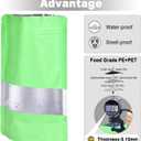 120pcs 5.5"x7.8" Mylar Bags for Food Storage, Smell Proof Bag with Matte Window Resealable Food Storage Bags for Small Business, Stand-up Foil Pouch Packaging Freeze Dried Candy Bag (Light Green)