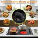 Electric Cooktop 24 Inch - 4 Burner Built-in Electric Stove Top 6000W, Radiant Electrical Stovetop with 9 Heating Level, Knob Control, Auto Shut Off Protection, 220-240V Hard Wired (No Plug)