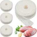 Boyiee 4 Rolls Meat Netting Roll, Size 16 Elastic Smoked Meat Poultry Ham Netting Butcher Twine Cooking String to Tie Making Smoking Drying Ham Sausage