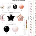 3 PACKS Cheerland Boho Party Decorations Rose Gold Black Balloon Kit Bohemian Birthday Decorations Cresent Moon Garlands Boho Theme Party Backdrop Halloween Party Decor