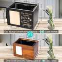 Pet Memorial Urns for Dog or Cat Ashes, XLarge Wooden Funeral Cremation Urns with Photo Frame, Keepsake Memory Box with Black Flannel Lining