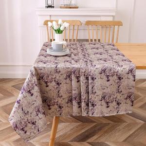 Majestic Giftware Jacquard Tablecloths for Rectangle Tables (TARPU-54144) | Aruba - Purple Elegant Design Dining Table Cover | Decorative Soft & Washable Tablecloth for Home, Kitchen & Dining (54X144)