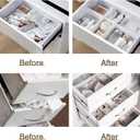Bofoho Drawer Divider Adjustable Diy Storage Organizer Separator for Tidying Clutter Cutlery Underwear Socks Clothes Dresses Desk & Box in Kitchen Bathroom Bedroom Office (Cut at Will) (White 16pcs)