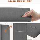IFNOW Upholstered Wall Mounted Headboard, 3D Soundproof Wall Panels Peel and Stick Headboard for Queen Size, Home Decor, Reusable and Removable Tufted Bed Headboards in Dark Grey(9 Panels, 10" x 24")