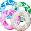 Sloosh 4 Pack Inflatable Pool Floats, Pool Tube Rings, Swim Tubes, Floaties Toys, Beach Swimming Party Toys for Kids and Adults