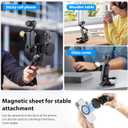 Tomat Pocket 3 Magnetic Mount Stand for DJI Osmo Pocket 3 Accessories Adapter Magnet Extension Suction Bracket Holder Vertical Surface, 180 Adjustable Handle with 1/4 Threaded