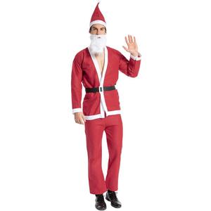 EraSpooky Men Santa Claus Costume Christmas Fancy Dress Budget Outfit Suit Red
