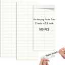 100 Pack Hanging File Folder Paper Inserts 2 Inch Off White Blank Cardstock File Tab Inserts for Hanging Folder (20.6 inch)(No Tabs)