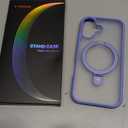 TORRAS Magnetic for iPhone 16 Case with Stand, Built-in Stand Compatible with MagSafe, 3X Military-Grade Protection, Translucent Slim Phone Case for iPhone 16 6.1'', Matte Blue