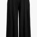 CIDER Women’s Plus Size Fashion Wide Leg Pants Palazzo Flowy Elastic Waist Pants with Pockets L