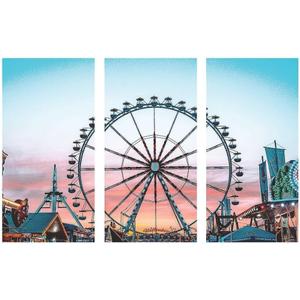 Fun Express Ferris Wheel Backdrop Banner - 9 feet Long - County Fair and Carnival Party Dcor - VBS Vacation Bible School Supplies/Decor