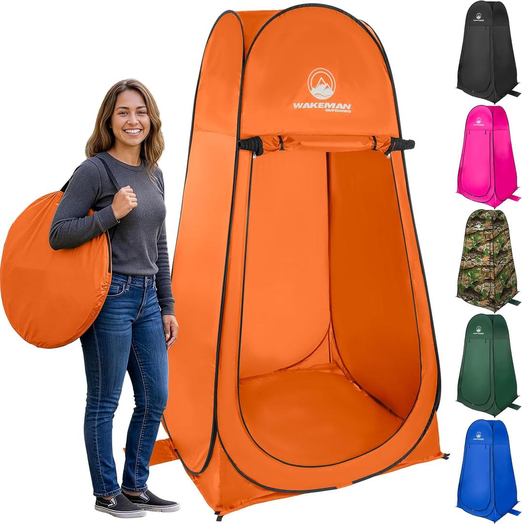 Wakeman Pop Up Changing Tent, Orange, 3.3 x 3.3 x 6.2ft