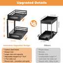 Under Sink Organizer, 2 Tier Under Sink Organizers and Storage, Adjustable Height, Slide out Metal Cabinet Organizers, Pull out Cabinet Storage Drawer Shelf for Kitchen Bathroom (Black, 1 Pack)