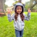 Vieille Baby Toddler Fleece Hooded Jacket Boys Girls Cute Bear Ear Zip Up Outerwear 1-5 Years (Gray)