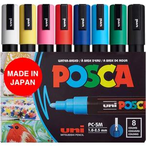 POSCA 7-Color Paint Marker Set, PC-5M Medium