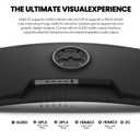 CRUA 34" WQHD 165Hz Ultrawide Curved Gaming Monitor, 1500R, FreeSync, Black