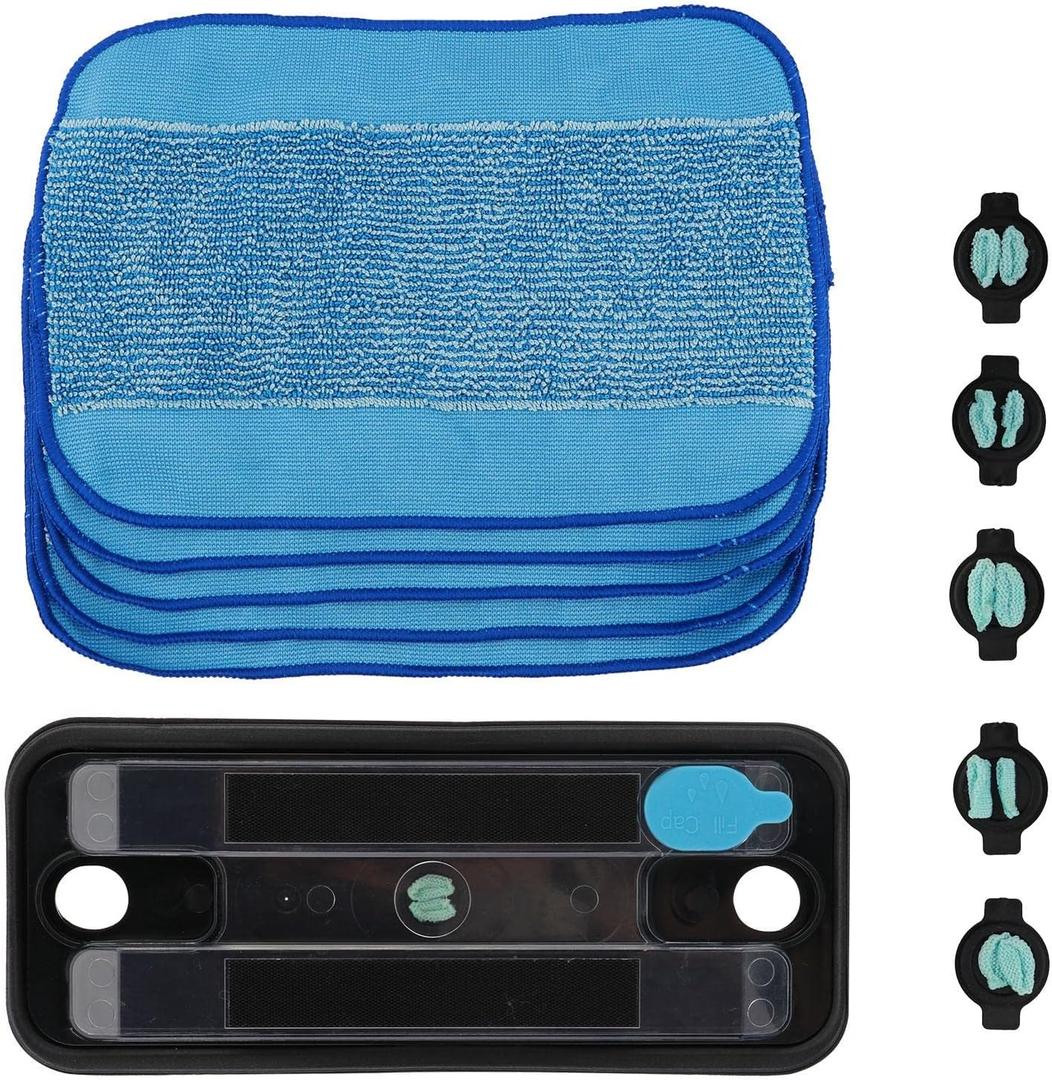 JIANWEI 11pcs Reservoir Pad Set, Mop Pads Compatible for iRobo-t Braava 380 380t 320 Mint 4200 5200 Vacuum Cleaner, Washable Microfiber Replacement Cleaning Pad(as Shown)