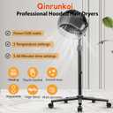 Hooded Hair Dryer, Standing Hair Dryer on Wheels, Sit Under Dryer with 3 Temperature Settings, for Salon, Spa or at Home Use Black