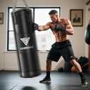 Punching Bag for Adults, 4ft Heavy Boxing Bag Set with 12 OZ Gloves for MMA Karate Kickboxing Boxing Home Gym Training - Unfilled