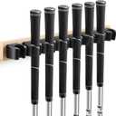 Blueweenly Wooden Golf Club Holder Wall Mount 8 Clips Golf Club Rack Hanger Organizer for Wall Display Garage Putters with Screws, Grip up Type (Wood Color)