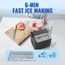 WETIE Ice Maker Countertop, 9 Bullet Ice Cubes in 6 Minutes, 26lbs/24Hrs with 2 Sizes, Portable Ice Machine with Basket, Scoop and Ice Pack, Compact ice Maker for Home, Kitchen, Camping, Party