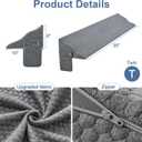 Yojoker Twin Size Bed Wedge Pillow for Headboard Gap, Wedge Pillow Headboard with Side Pockets and Wave Contour, High-Density Foam Bed Gap Filler (0-6"), 39x10x6 Inch, Gray