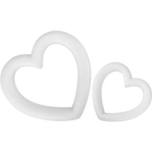 POPETPOP 2 Pcs Craft Foam Heart Shaped Foam, Polystyrene Foam Wreath for Wedding, Heart Wreath Kit for DIY Craft, Valentines Decoration
