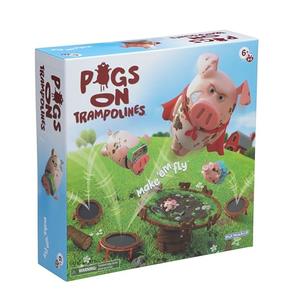 Pigs on Trampolines Board Games – Family Game, Kids Games, Multi-Player, Board Games for Family Night, Preschool Toys, The Muddiest Pig Wins The Game, Hand-Eye-Coordination Game, Ages 6+
