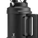1 Gallon Insulated Water Bottle for Sports: Meoky 128 oz Triple Wall Vacuum Stainless Steel Water Jug - Top and Side Handles, Cold for 48 Hrs, 2-in-1 Straw and Spout Lid, Leak Proof for Hiking (Night)