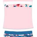 Little Girls' Summer Swimwear Two Piece Boyshort Tankini Kids Swimsuit (12-13 Years, Pinkflowera)
