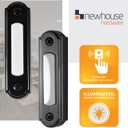 Newhouse Hardware LED Lighted Metal Door Chime Push Button (Black) | Surface Mount Lighted Door Bell Button | Replacement Wired Doorbell Button for Most Door Bell Chimes