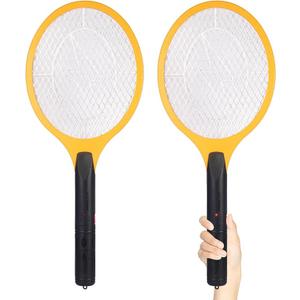 Electric Fly Swatter Handheld Bug Zapper - Indoor Outdoor 20in Zapping Racket for Pest Mosquito & Flies - Battery Powered Safe to Touch with 3-Layer Safety Mesh, Large Size, Pack of 2
