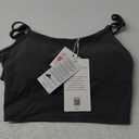 Colorfulkoala Women's Dreamlux Crop Tank Tops with Built in Bra Adjustable Spaghetti Strap Workout Yoga Camisole (Dark Carobon) Small