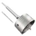 4-1/8" Concrete Hole Saw, 105mm Tungsten Steel Core Bit for Cinder Block, Brick, Rock, Plank Walls for Pipes or mini Split Lines, with SDS Plus Shank and 2 Center Positioning Drill Bits.