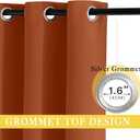 NICETOWN Blackout Burnt Orange Curtain 54 inches Long - Solid Grommet Sound & Light Reducing Room Darkening Window Treatment Thermal Drape for Girls Room/Nursery (1 Panel, W52 x L54)