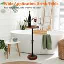 Drink Table, Small Round Side Table - 360° Swivel Height Adjustable for Small Spaces, Pedestal Martini Table for Sofa Couch, Living Room, Bedroom, Vintage