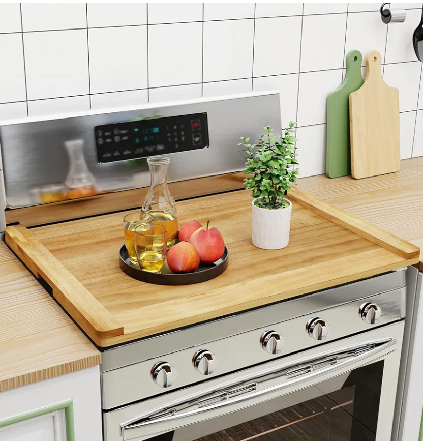 Noodle Board - Stove Top Cover for Electric, Gas, Wooden Stove - Decorative Rustic Kitchen Serving Tray, 30'' * 22'', Bright Wood Noodle Board - Stove Top Cover for Electric, Gas, Wooden Stove - Decorative Rustic Kitchen Serving Tray, 30'' * 22'', Bright Wood