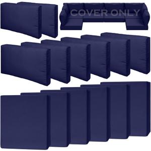 14 Piece Outdoor Patio Waterproof Cushion Covers, Fits 6-Seat Wicker Rattan Sectional Couch Chair Furniture Cover Replacement Set - Fade-Resistant Patio Cushion Covers with Zipper, Size: 27*27*4 inches