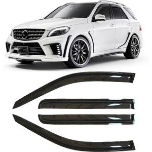 Rainproof Side Window Wind Deflectors for Benz M-Class W164 2006-2011 | Tape-on Sun Rain Guards, Stylish Car Window Visors & Vent Deflectors Installation Tape Included MB24
