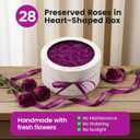 Valentines Day Flowers Roses Gifts for Her,28pcs Purple Forever Preserved Roses in Round Gift Box,Valentines Day Delivery Prime Gifts-Roses Gifts for Women,Mom.