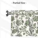 Sage Green Floral Valances for Windows Traditional Flowers Print Kitchen Curtain Farmhouse Country Rustic Valance with Rod Pocket Light Filtering Polyester Valance 54 x 18 Inch, 1 Pack