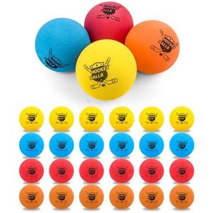 Pandahero 24-Pack Mini Knee Hockey Balls for Indoor Play – Christmas Toys Gifts & Stocking Stuffers for Toddler Kids Boys Girls – Soft Foam Balls for Floor Hockey & Mini Sticks