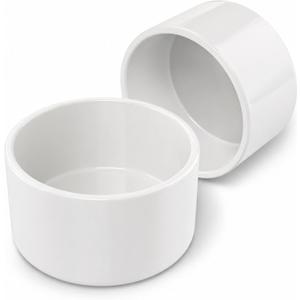 2 Pack 4 Inch PVC End Cap Fitting for Schedule 40 PVC Pipe, White Slip Socket Cap Connector for Irrigation Pool Spa and Cold Water Lines